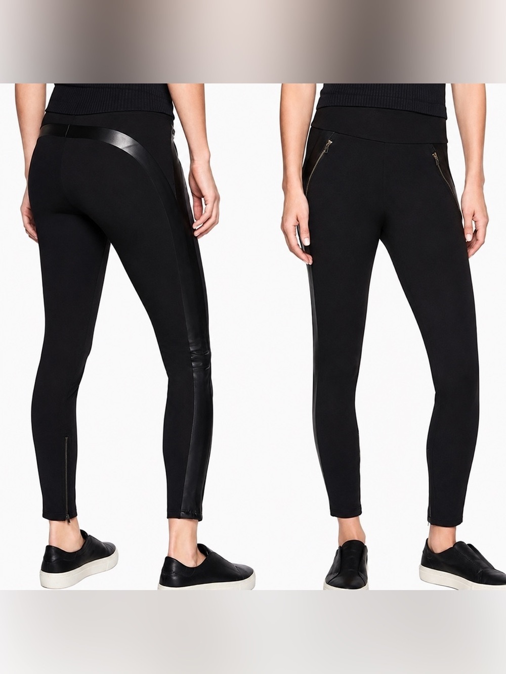 Athleta side striped luxe motto leggings, size 12